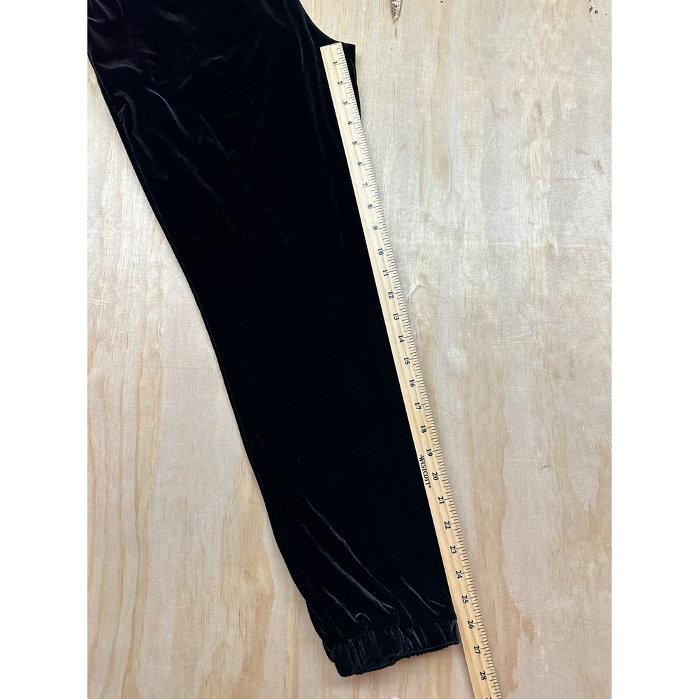 1.STATE Womens Black Velvet Joggers Elastic Waist Tapered Pants Small RN 51323 - Picture 5 of 6